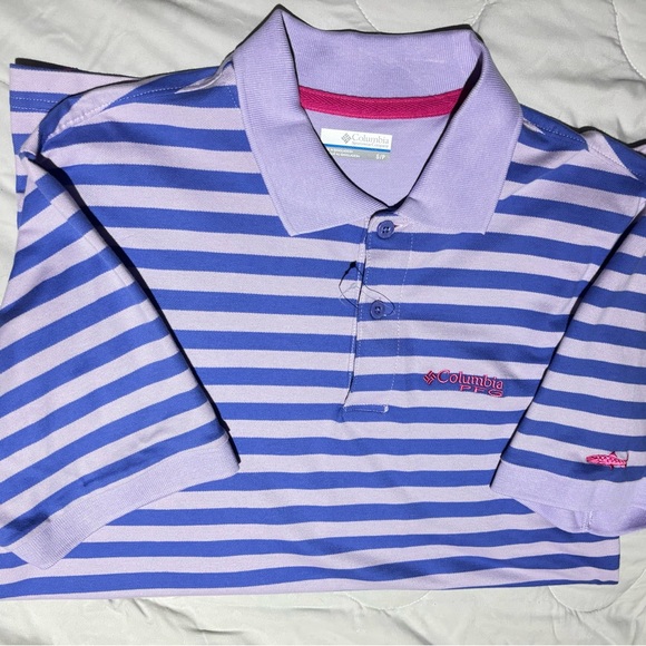 Columbia Other - Columbia Purple and Pink Striped Polo Shirt